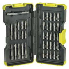 coffret antichocs 40 accessoires panachés vissage plat- Philips - Pozidriv - Torx avec porte-embout MAGNET | e-bricolage