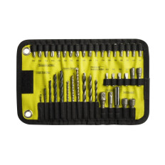 trousse textile 40 accessoires perçage bois - métal - béton + embouts vissage et boulonnage | e-bricolage