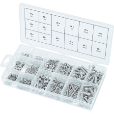 Assortiment de vis, rondelles et écrous en inox, 475 pcs KS TOOLS 970.0510 | e-bricolage