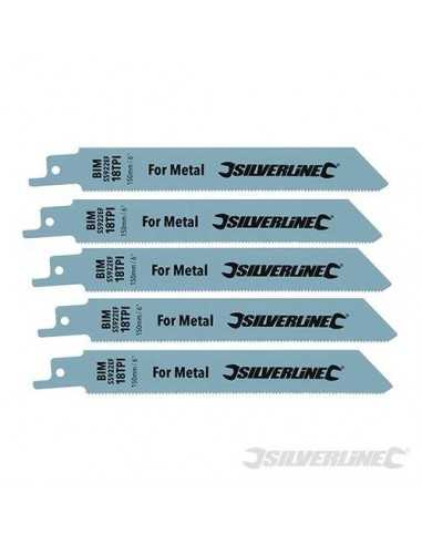 Lames Bi-métal Silverline 150 mm pour scie sabre 18 TPI | e-bricolage