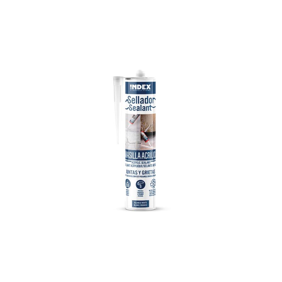 INDEX Silicones Scellant acrylique professionnel pour joints et fissures (280 ml. (Blanco) 12 pièces.) SEACRB280 | e-bricolage