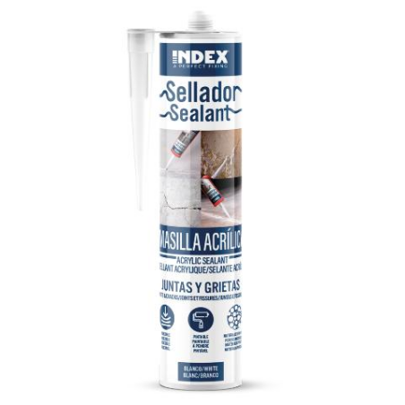 INDEX Silicones Scellant acrylique professionnel pour joints et fissures (280 ml. (Blanco) 12 pièces.) SEACRB280 | e-bricolage