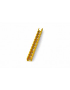 INDEX  Profilés pour charges légères type  "C" Rail perforé. Revêtement plastique jaune (27 x 18 x 1,25 10 pièces.) GPP271812