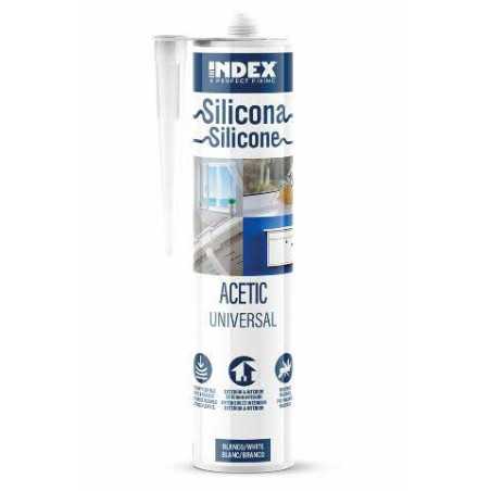 INDEX Silicones Silicone acétique universel polyvalent (280 ml. (Blanco) 12 pièces.) SIUNIB280 | e-bricolage